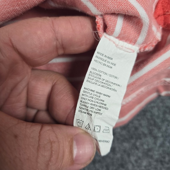 IZOD Men's Striped Polo Shirt 4XL Salmon White Short Sleeve Casual Golf - Picture 4 of 13